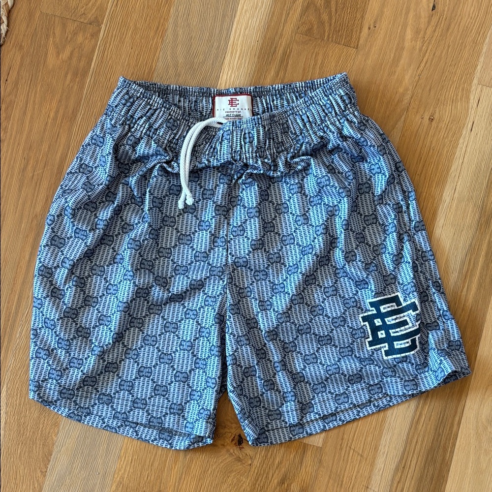 Eric Emanuel Blue Patterned Athletic Shorts Sz medium